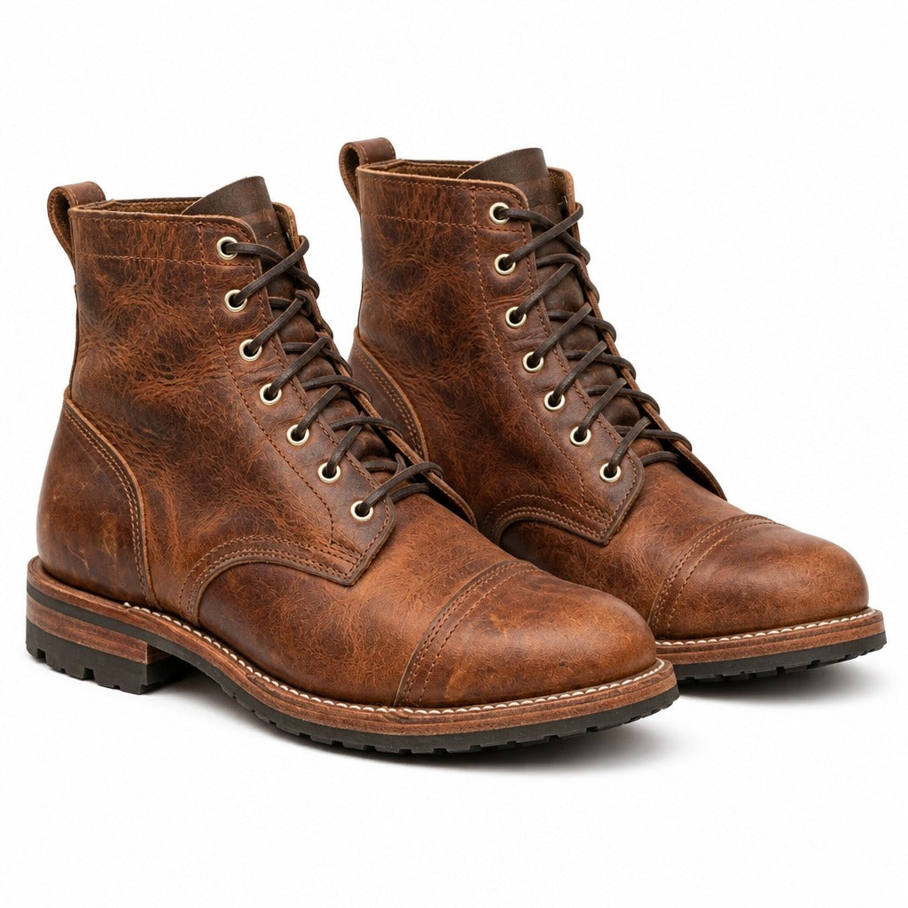 Dario Leather Cap Toe Boots