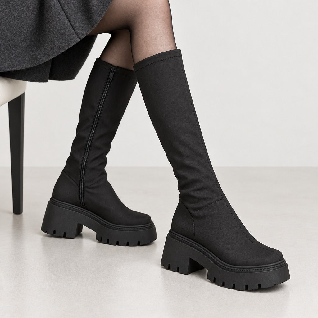 Mathea Lug Sole Boots - Lead Product Detail
