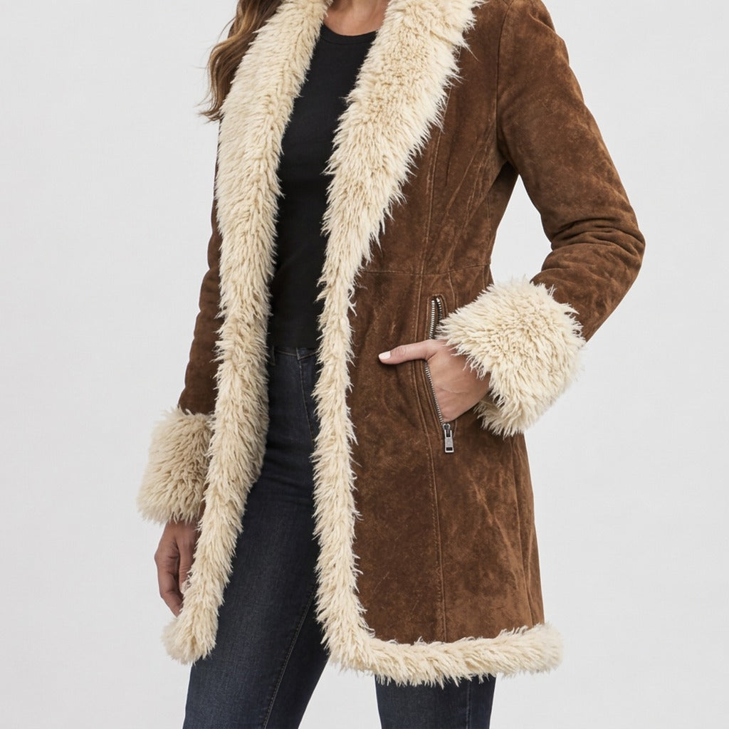 Natasha Plush Trim Jacket - Lead Product Detail