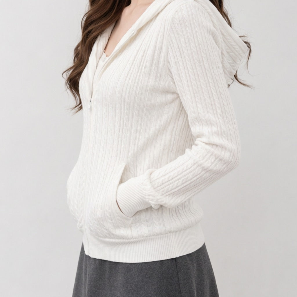 Roberta Cable Knit Cardigan - Lead Product Detail