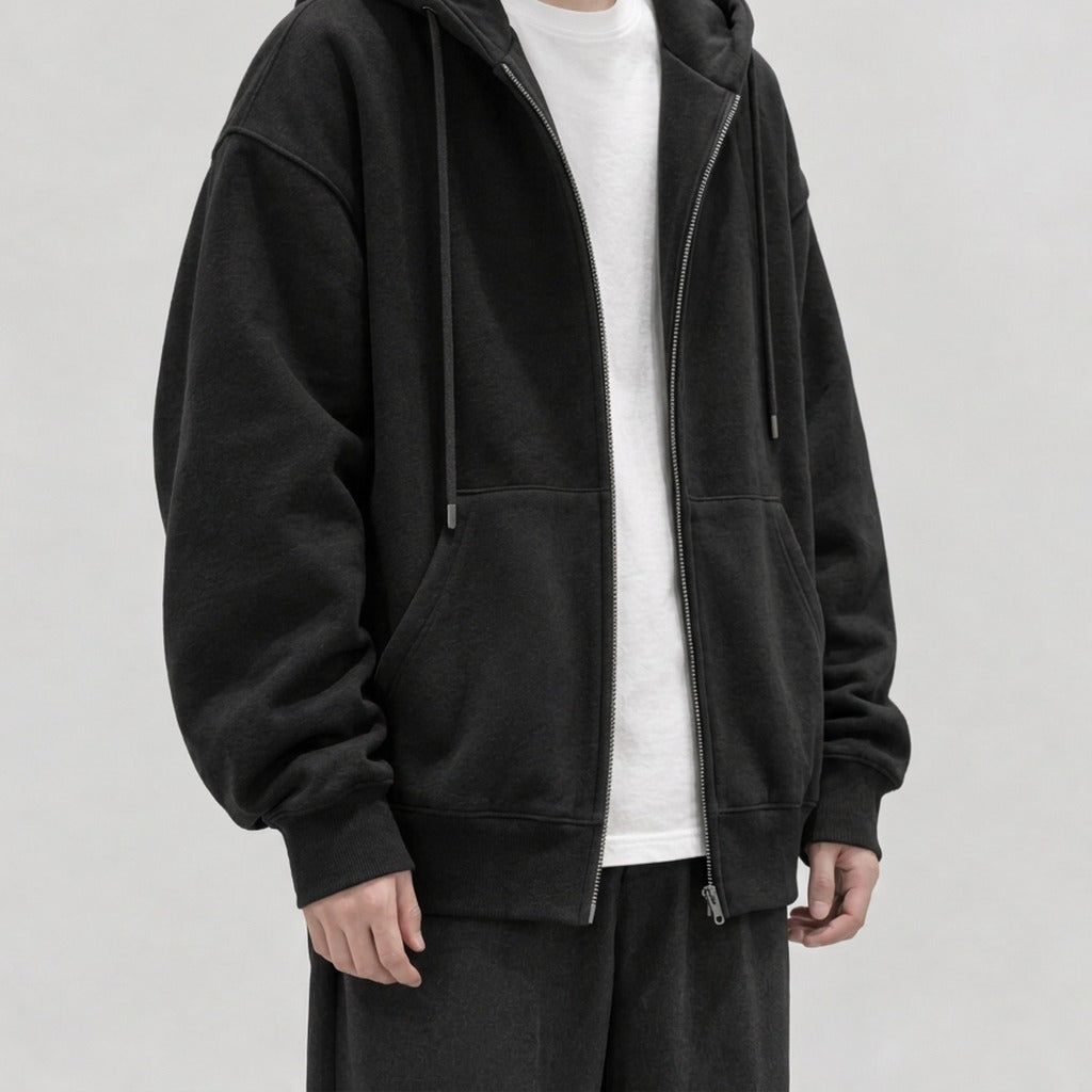 Carlo Oversized Zip Hoodie - Lead Product Detail