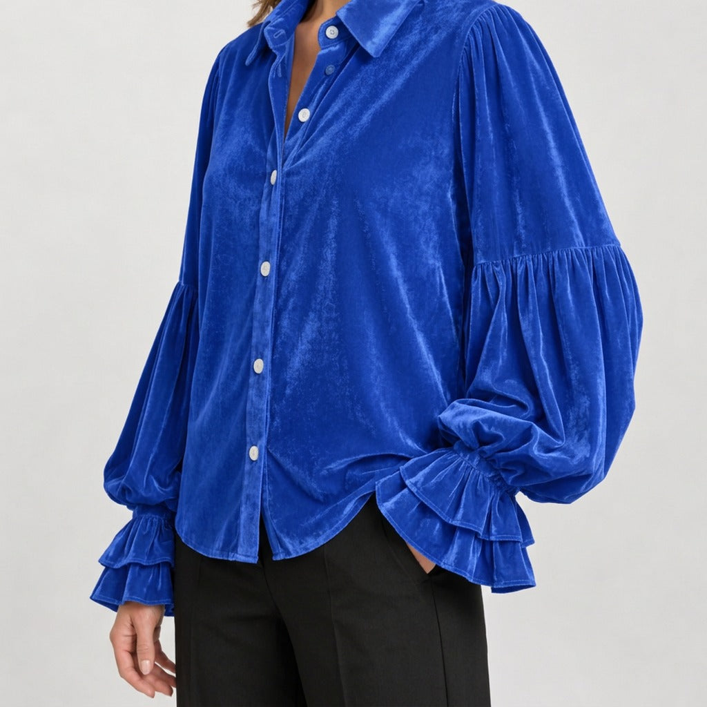 Evelise Ruffle Cuff Blouse - Lead Product Detail