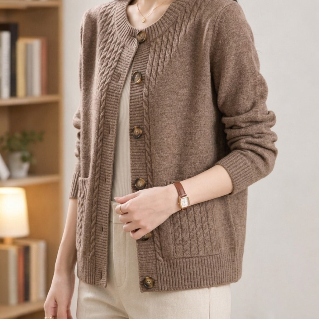 Jolene Cable Knit Cardigan - Lead Product Detail