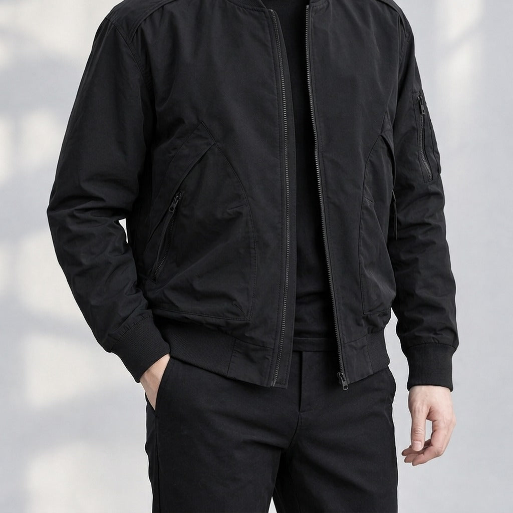 Ernest Zip Bomber Jacket - Lead Product Detail