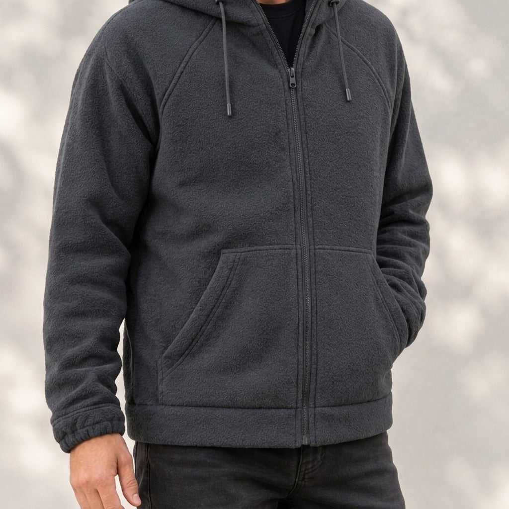 Hans Hooded Fleece Jacket - Lead Product Detail