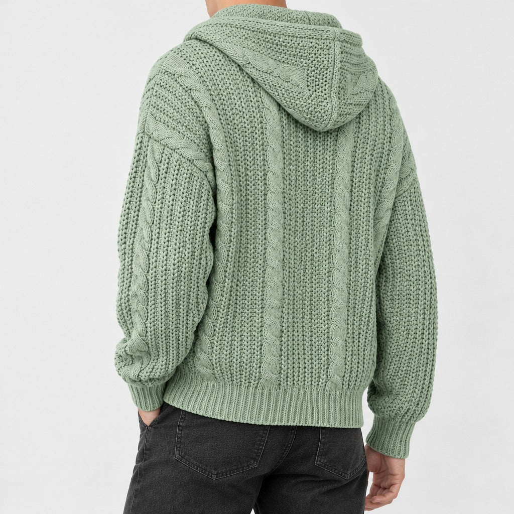 Zeno Cable Knit Jacket - Lead Product Detail