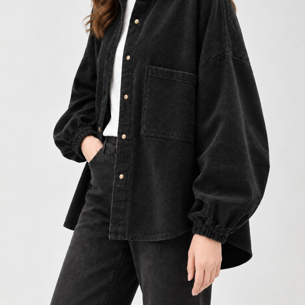 Anouck Textured Shirt Jacket - Lead Product Detail