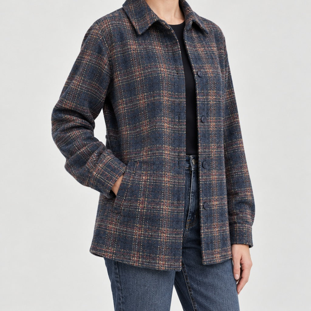 Berenike Plaid Overshirt - Lead Product Detail