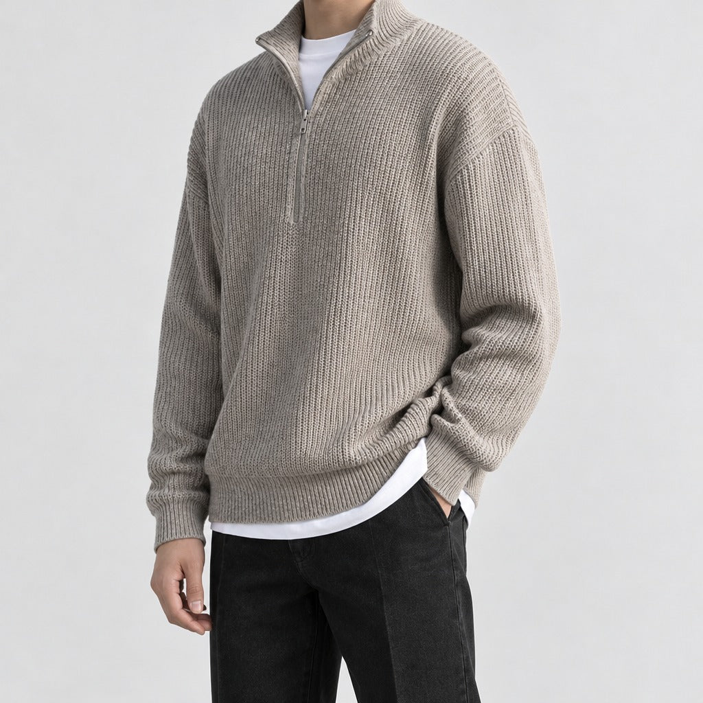Igor Half Zip Sweater - Lead Product Detail
