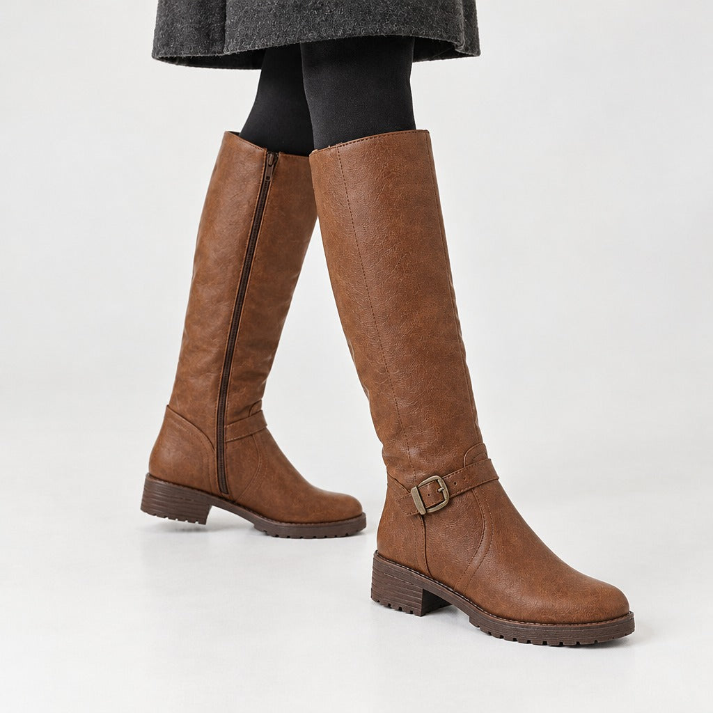 Birgitte Buckle Riding Boots - Lead Product Detail