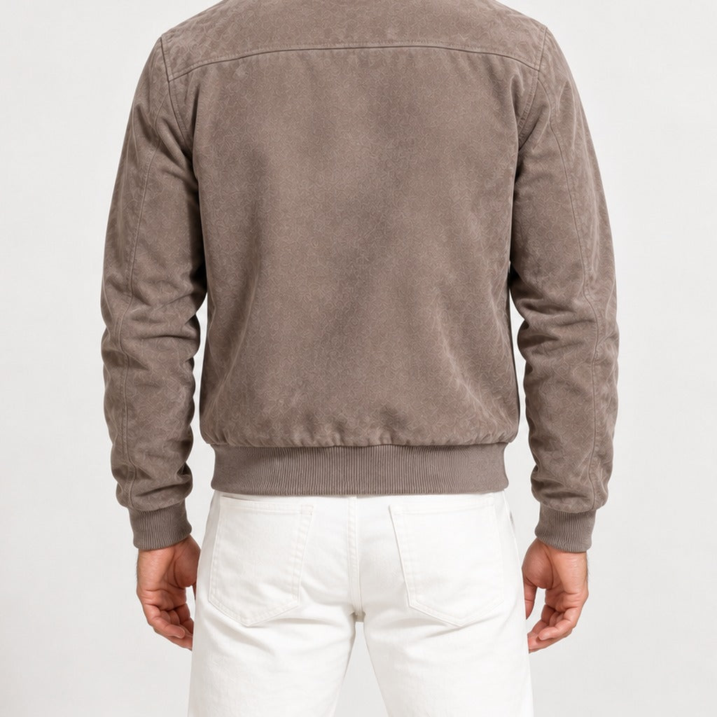 Albrecht Suede Bomber Jacket - Lead Product Detail