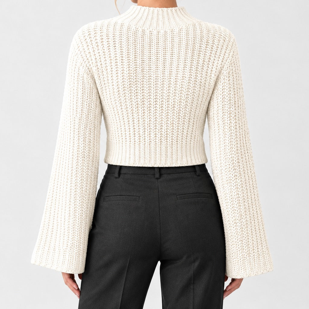 Donata Mock Neck Sweater - Lead Product Detail
