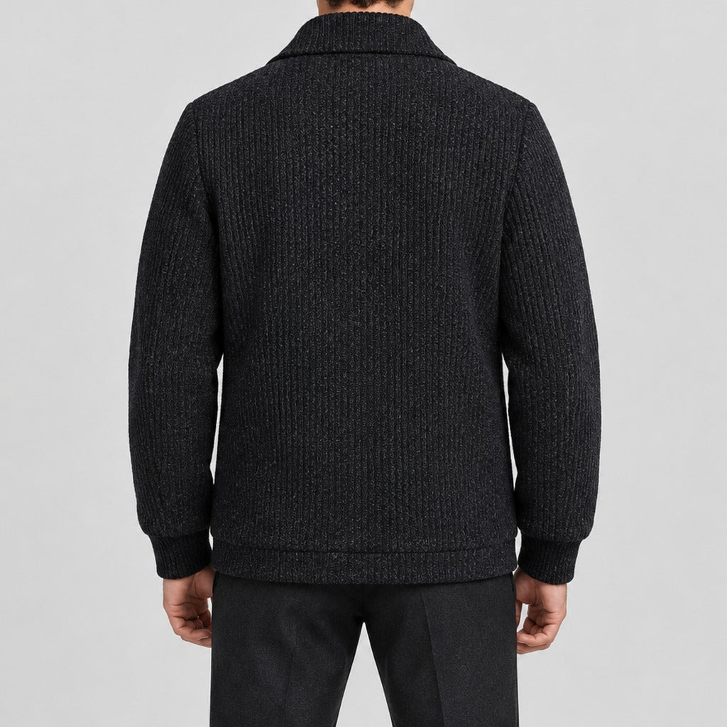 Asbjorn Ribbed Zip Jacket - Lead Product Detail