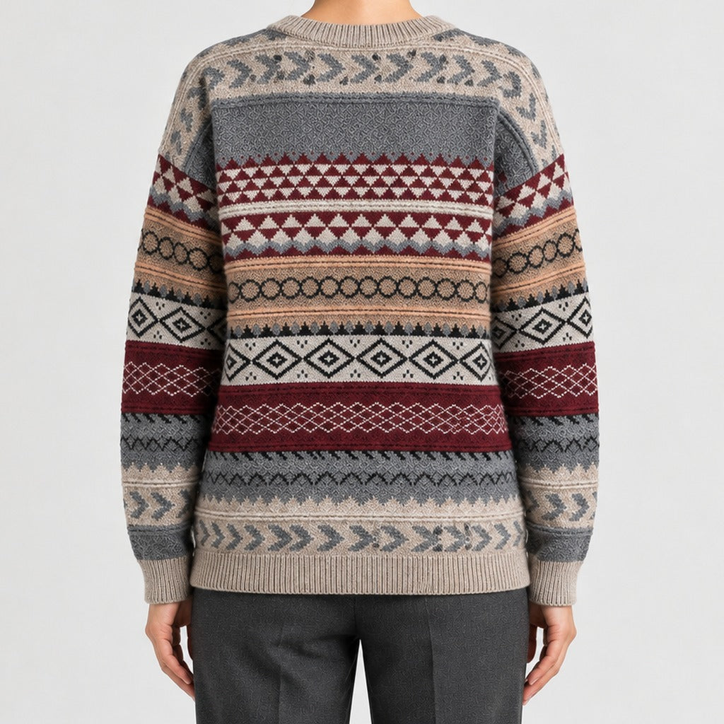 Fausta Geometric Knit Sweater - Lead Product Detail