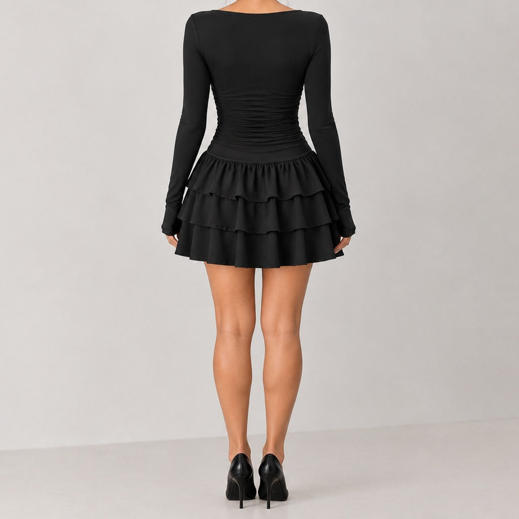 Franziska Ruched Ruffle Dress - Lead Product Detail
