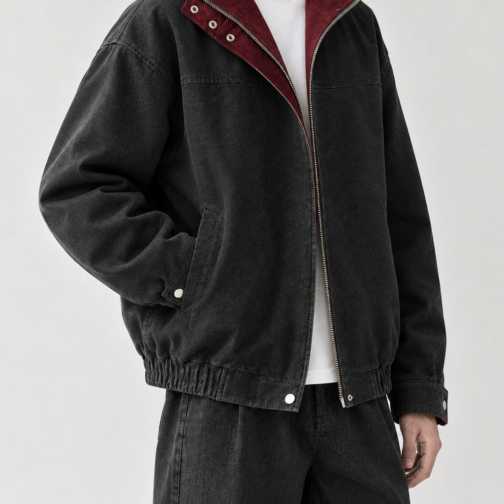 Bertram Contrast Collar Jacket - Lead Product Detail