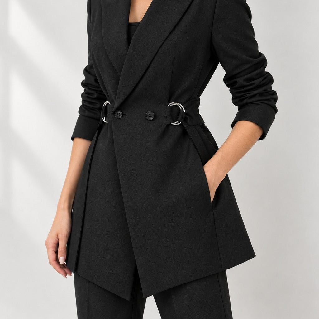 Gudmunda Cinched Waist Blazer - Lead Product Detail