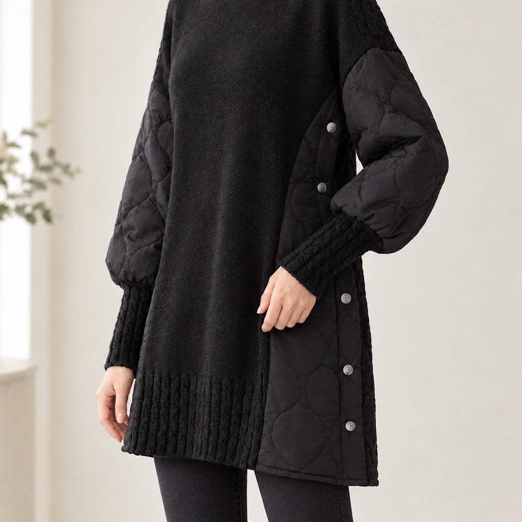 Gunhild Quilted Turtleneck Sweater - Lead Product Detail