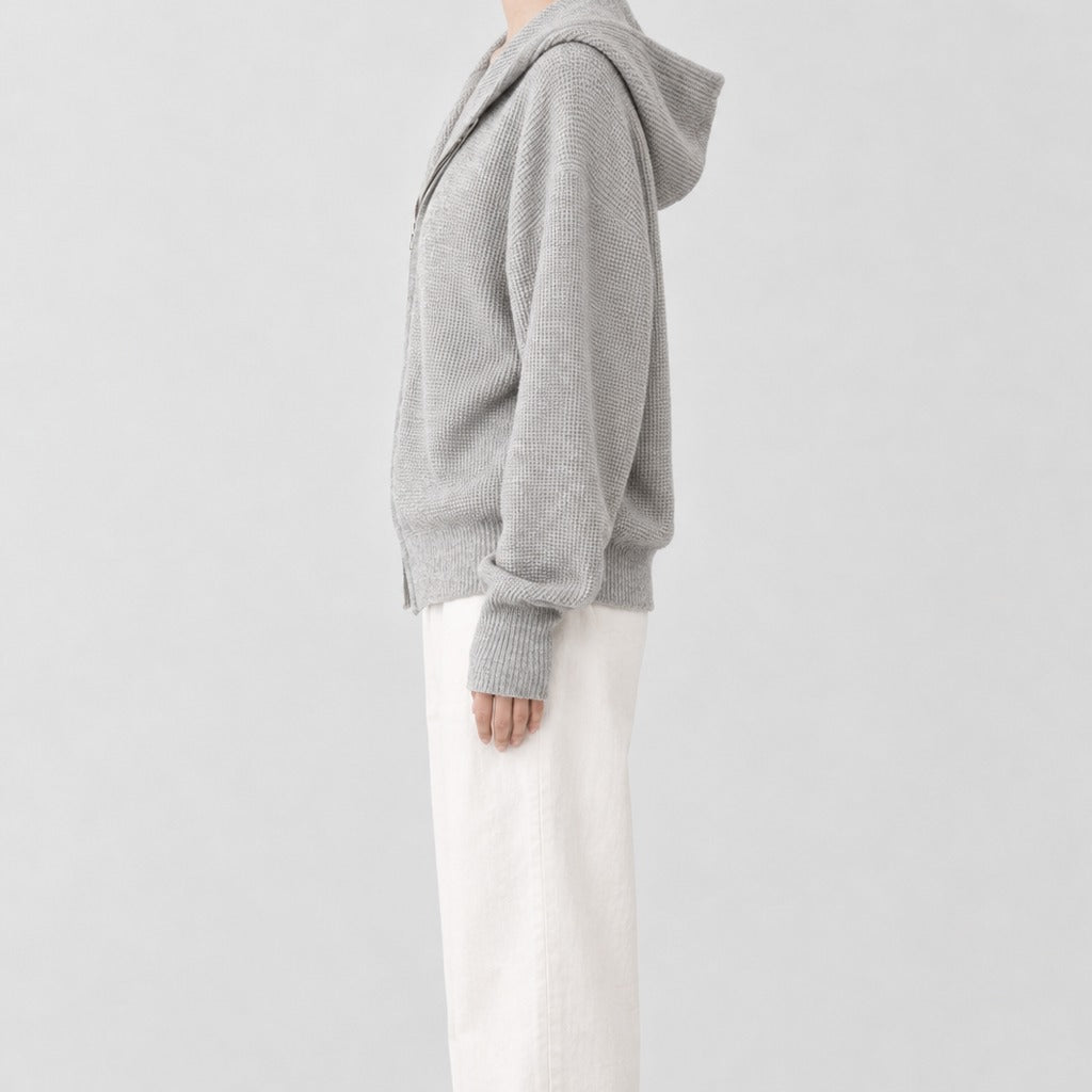 Jeanet Wool Zip Sweater - Lead Product Detail