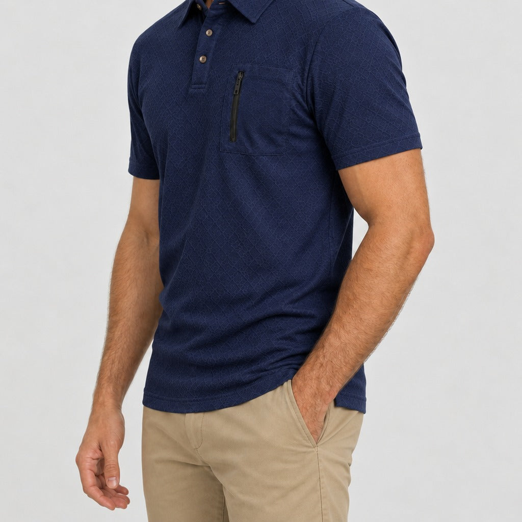 Frans Zip Pocket Polo - Lead Product Detail