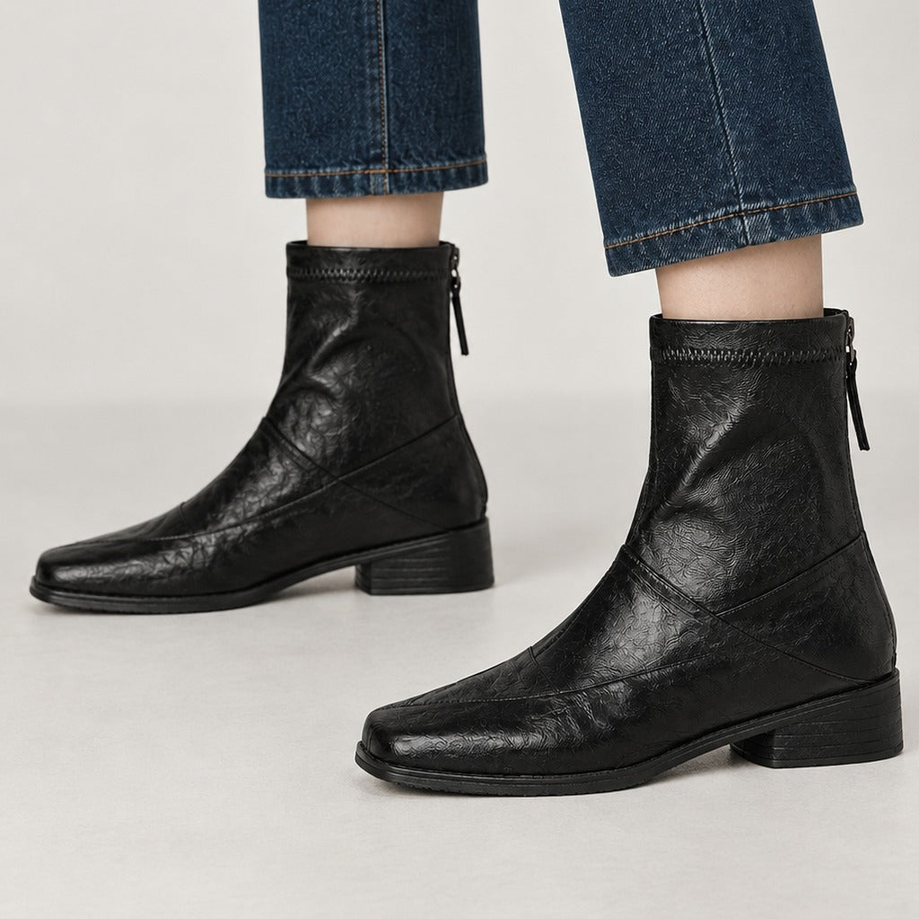 Licia Leather Ankle Boots - Lead Product Detail