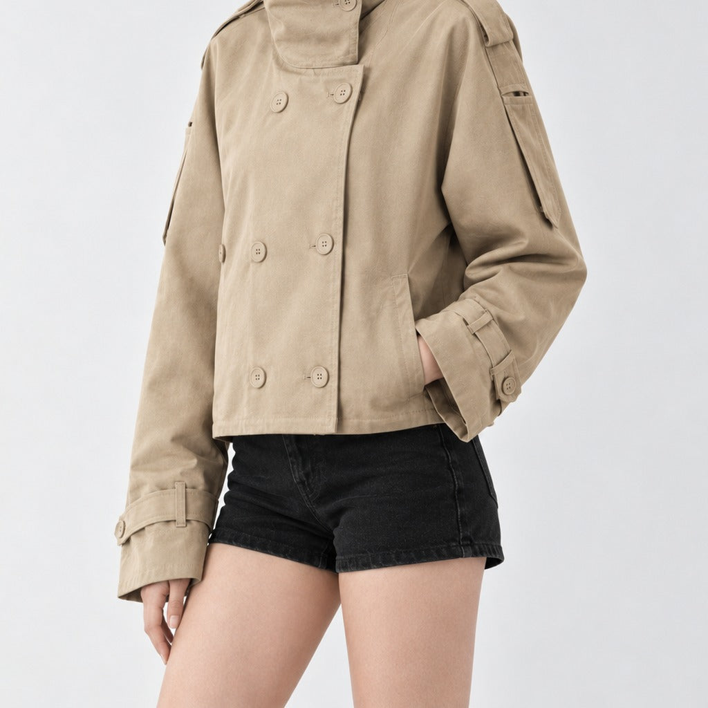 Lowri Double Breasted Jacket - Lead Product Detail
