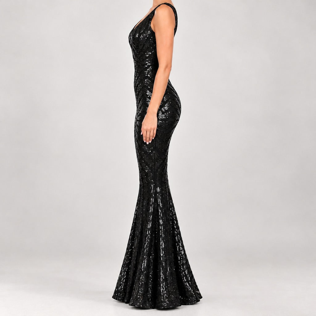 Mariska Sequin Fishtail Dress - Lead Product Detail