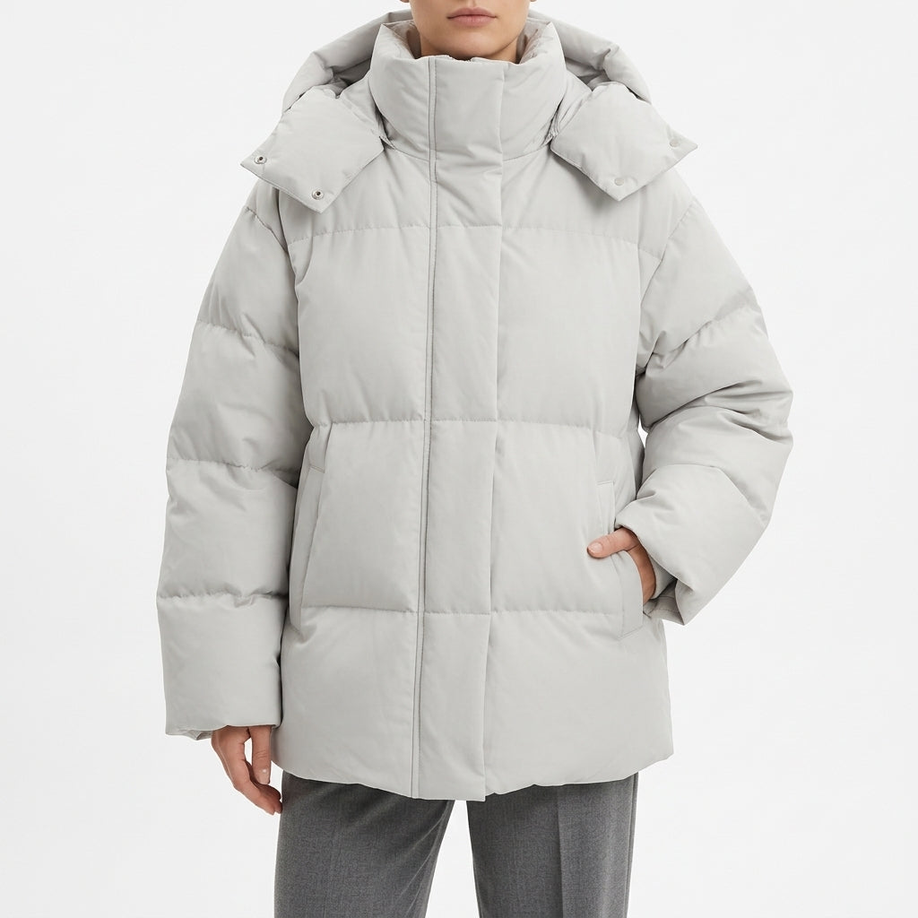 IlIlse Hooded Puffer Coat - White