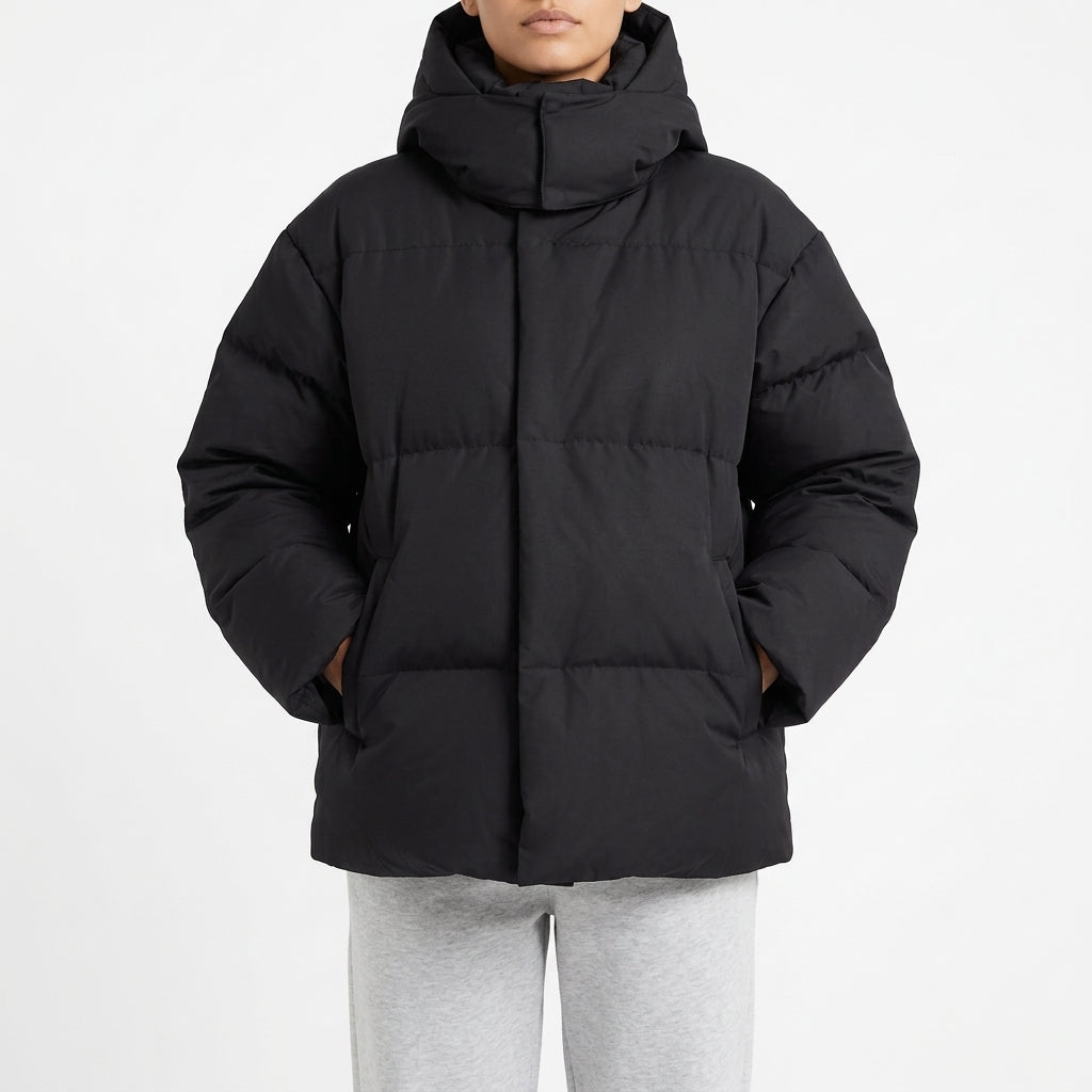 IlIlse Hooded Puffer Coat - Black
