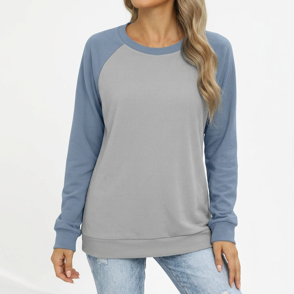 Esther Raglan Sweatshirt - Grey & Blue