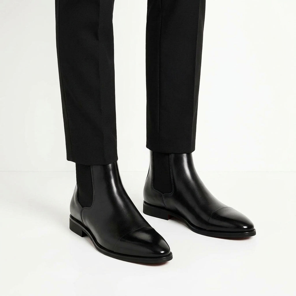 Rufus Cap Toe Chelsea Boots - Black