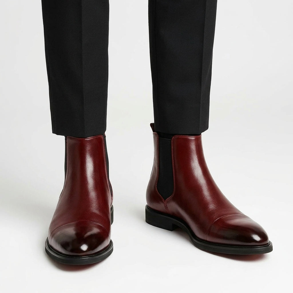 Rufus Cap Toe Chelsea Boots - Oxblood