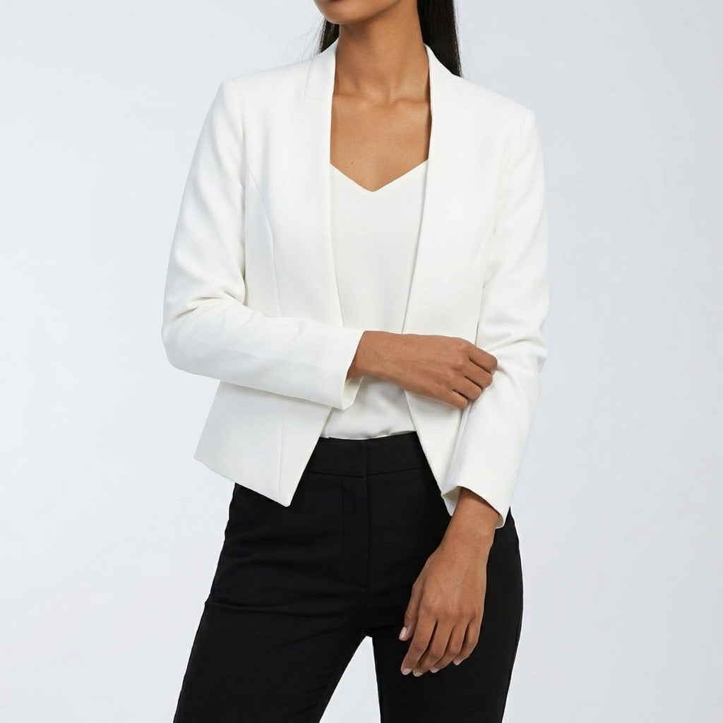 Ada Collarless Blazer - White