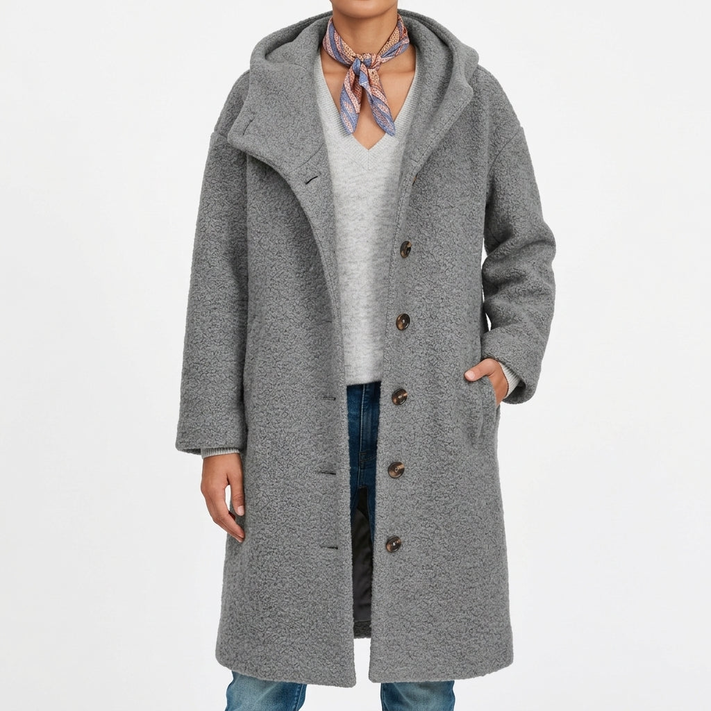 Hanne Wool Boucle Coat - Grey
