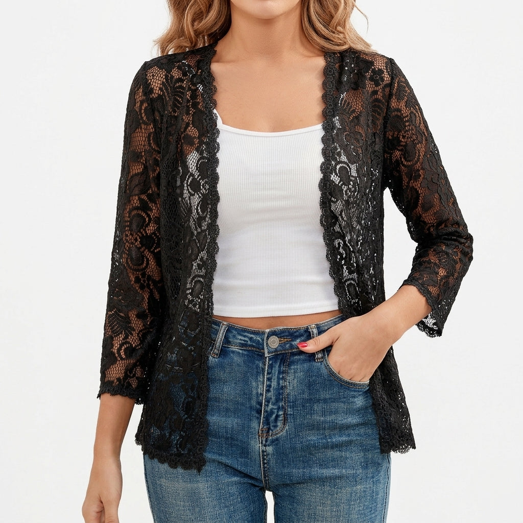 Linn Lace Cardigan - Black