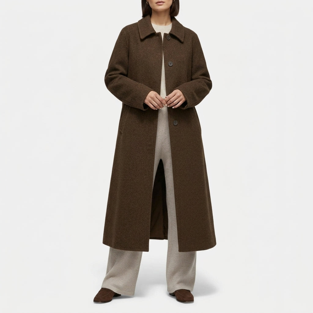Lovisa Wool Blend Coat - Brown