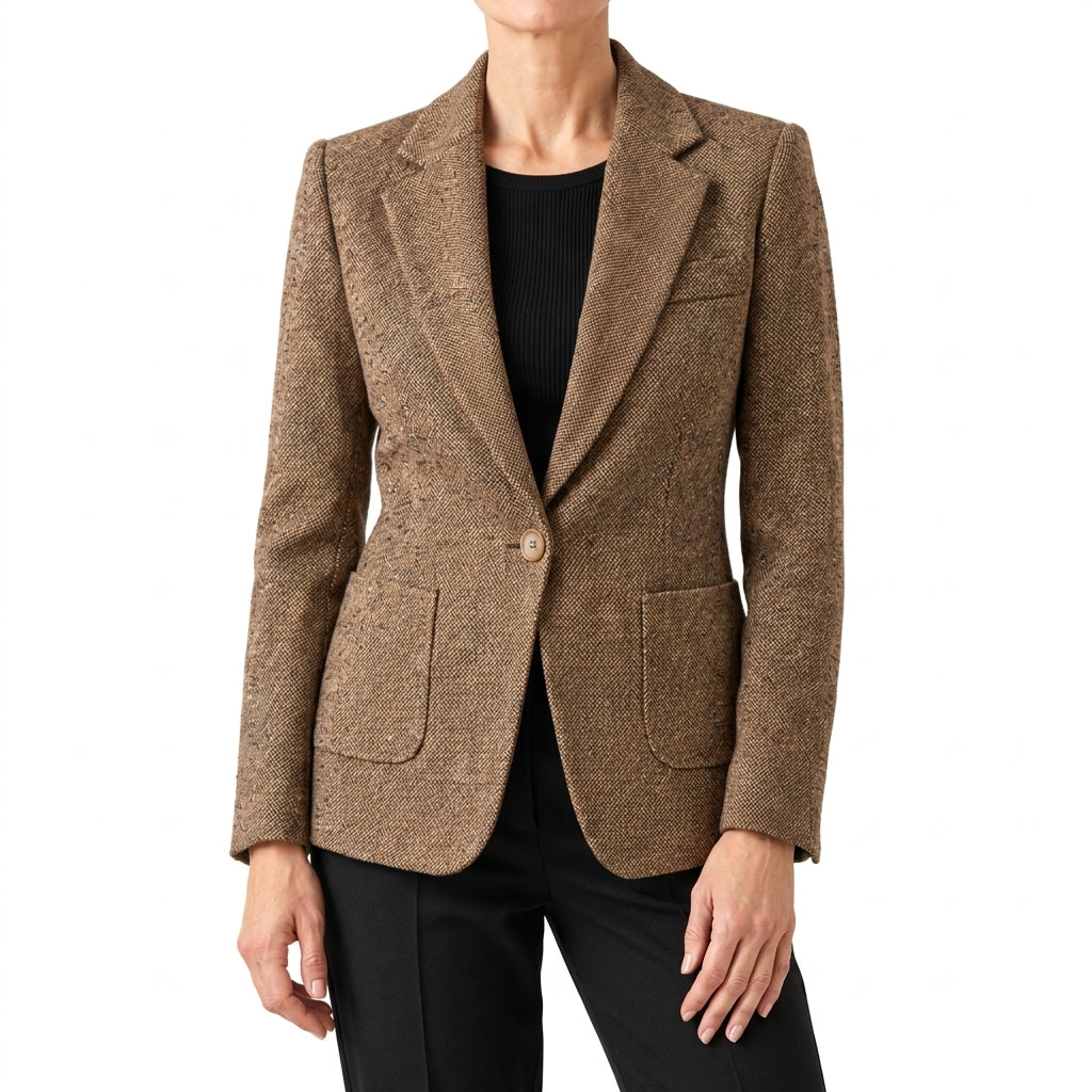 Idun Tweed Blazer - Camel
