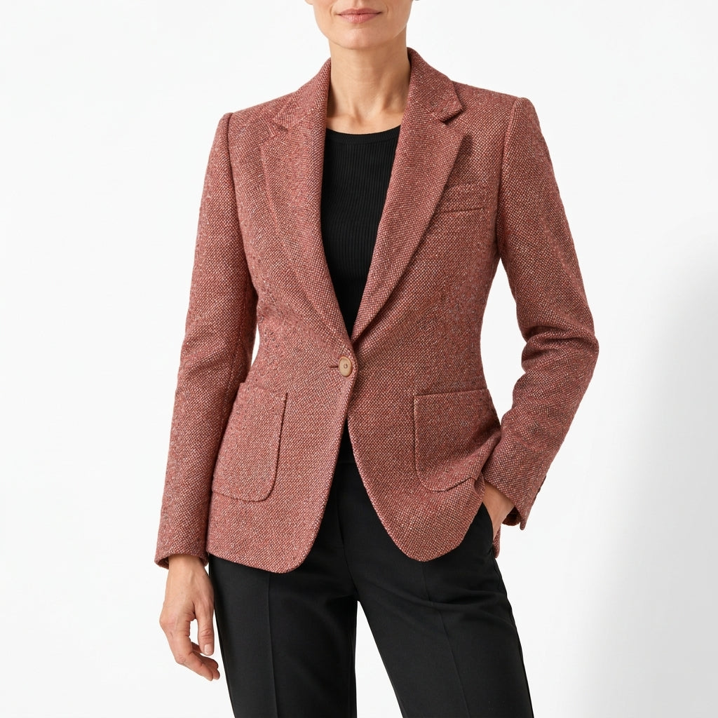 Idun Tweed Blazer - Brick