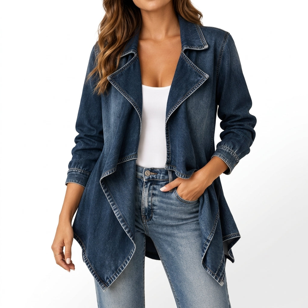 Kaja Denim Waterfall Jacket - Dark Wash