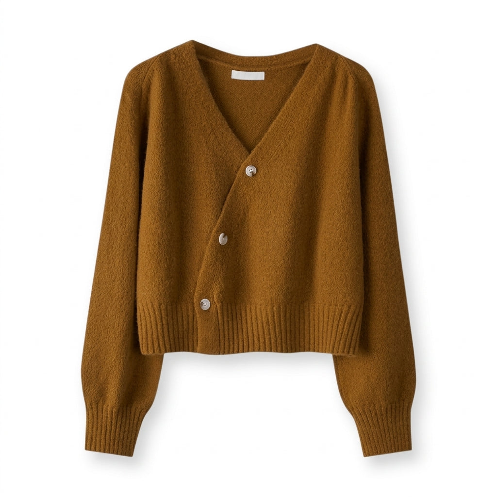 Lis Asymmetric Cardigan - Mustard