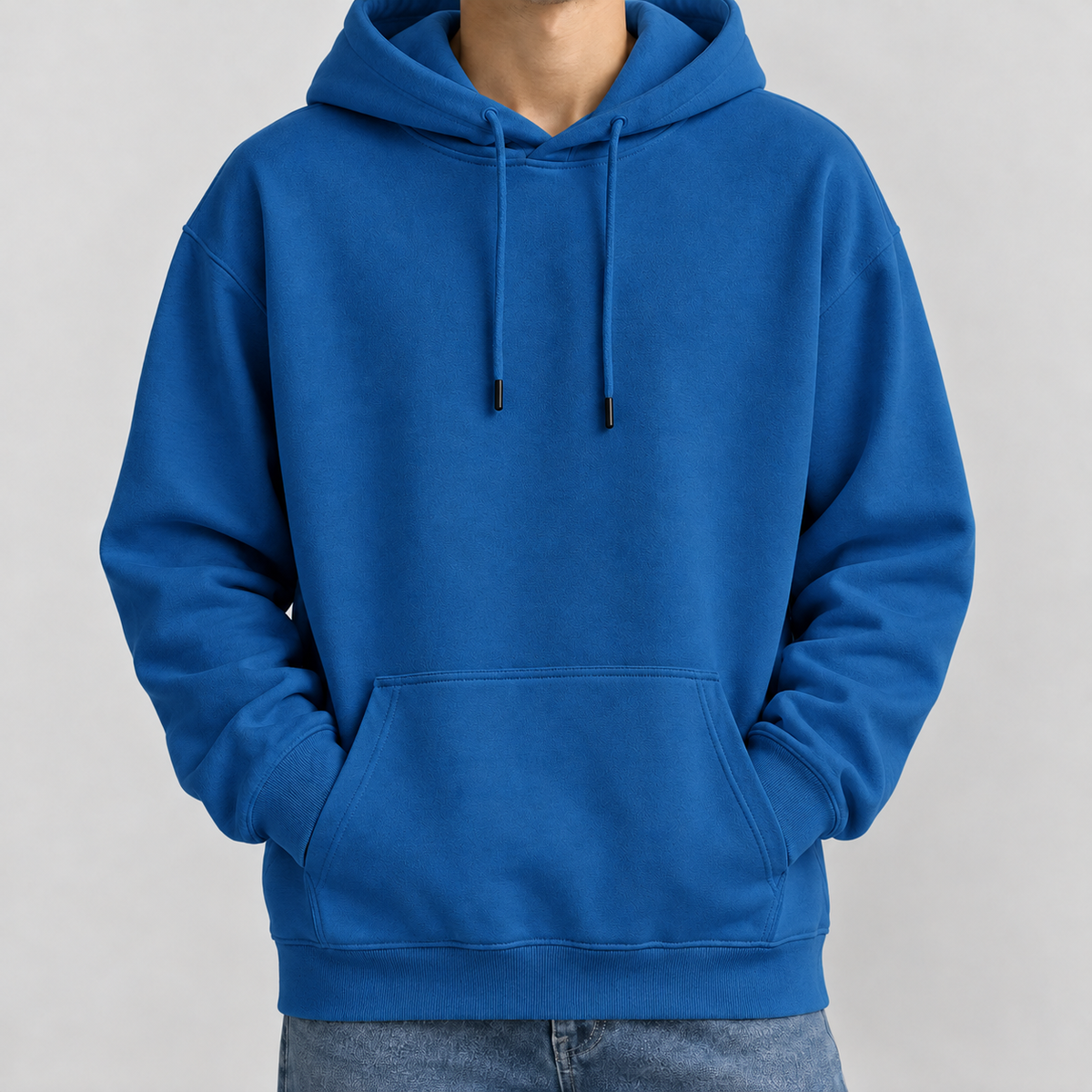 Christoph Relaxed Cotton Hoodie - Peacock Blue