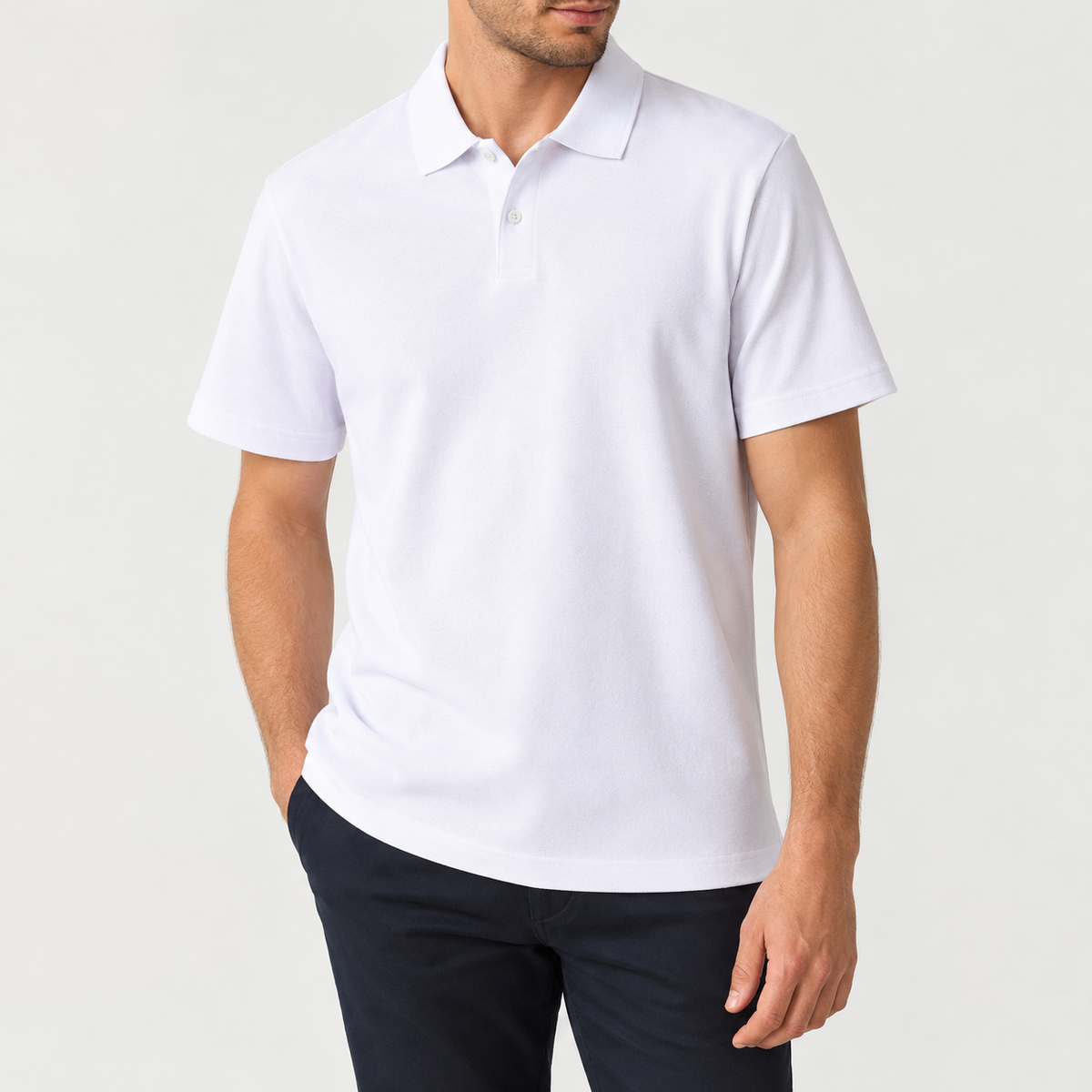 Matthias Cotton Polo Shirt - White