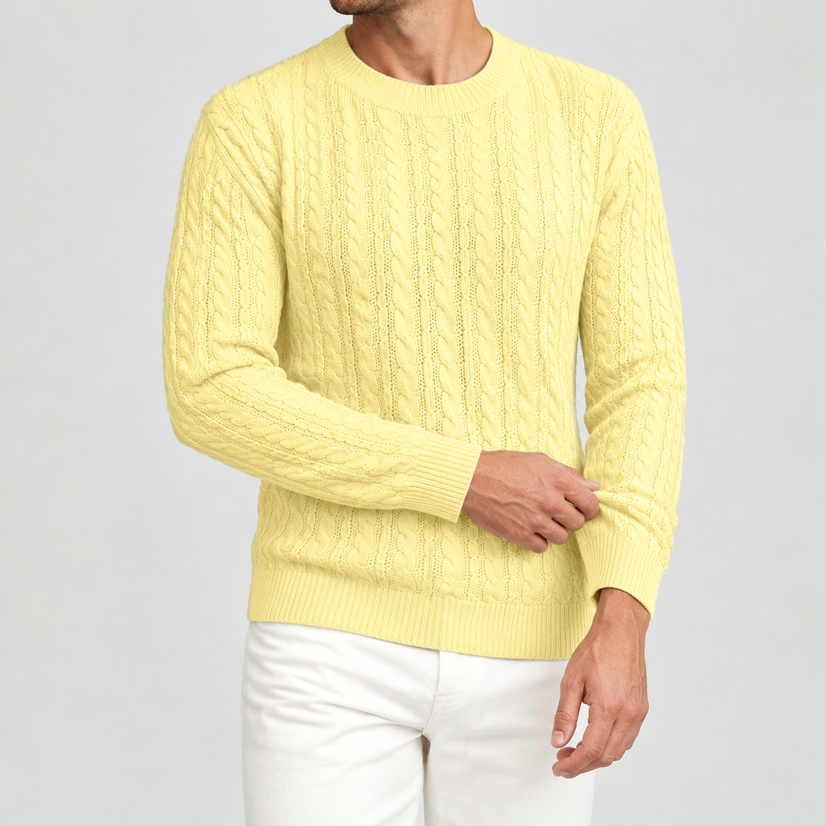Salvador Cable Knit Sweater - Yellow