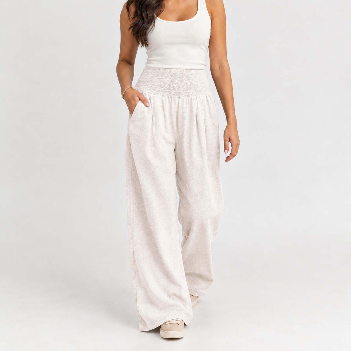 Annick Wide Leg Pants - White