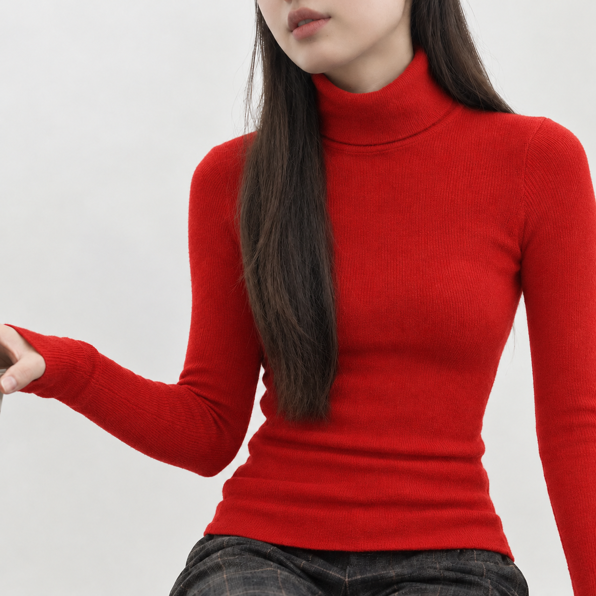 Annemette Turtleneck Sweater - Red