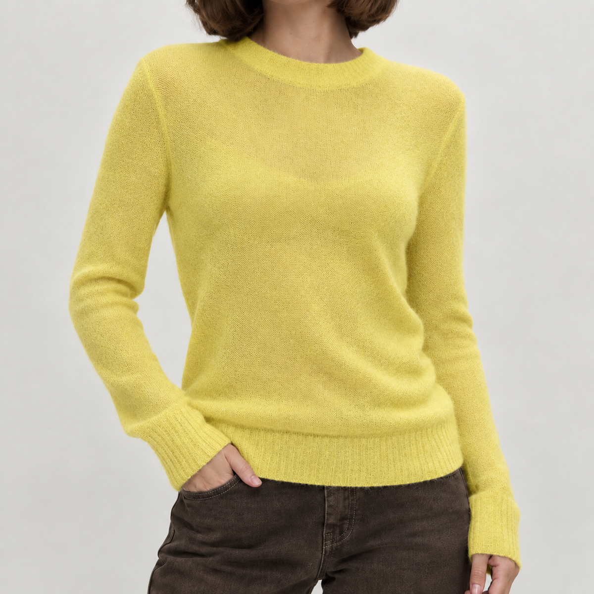 Erica Sheer Knit Sweater - Yellow