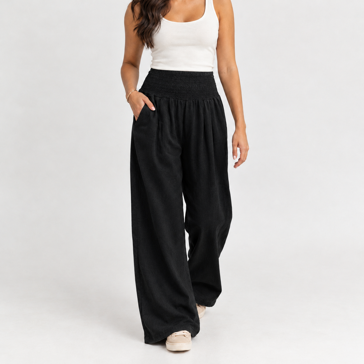 Annick Wide Leg Pants - Black