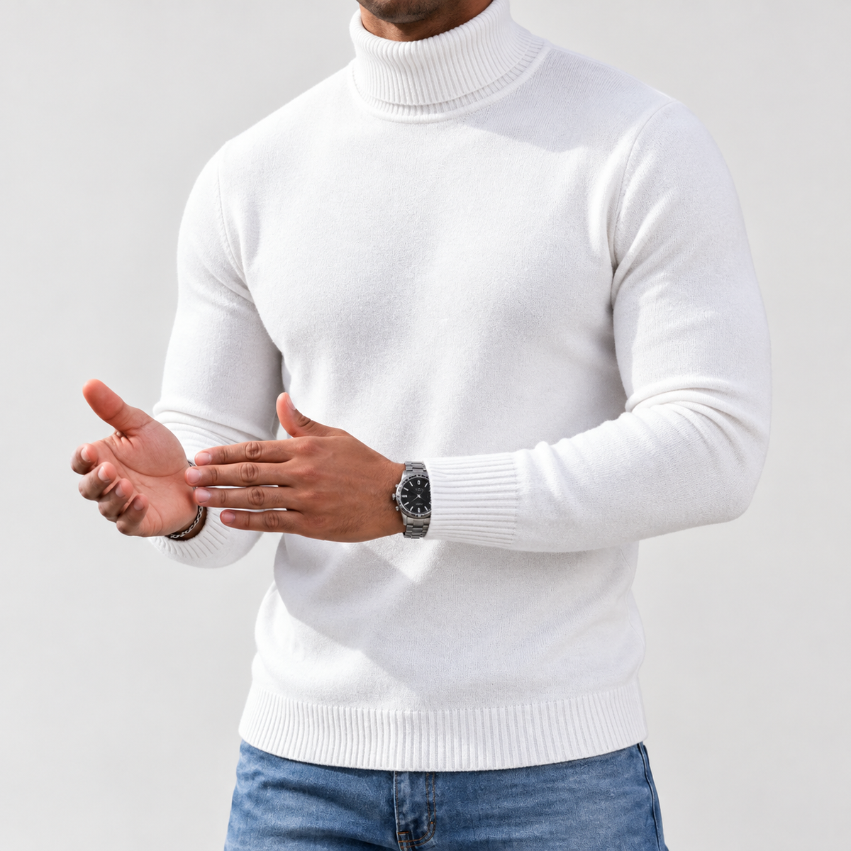 Saverio Turtleneck Sweater - White