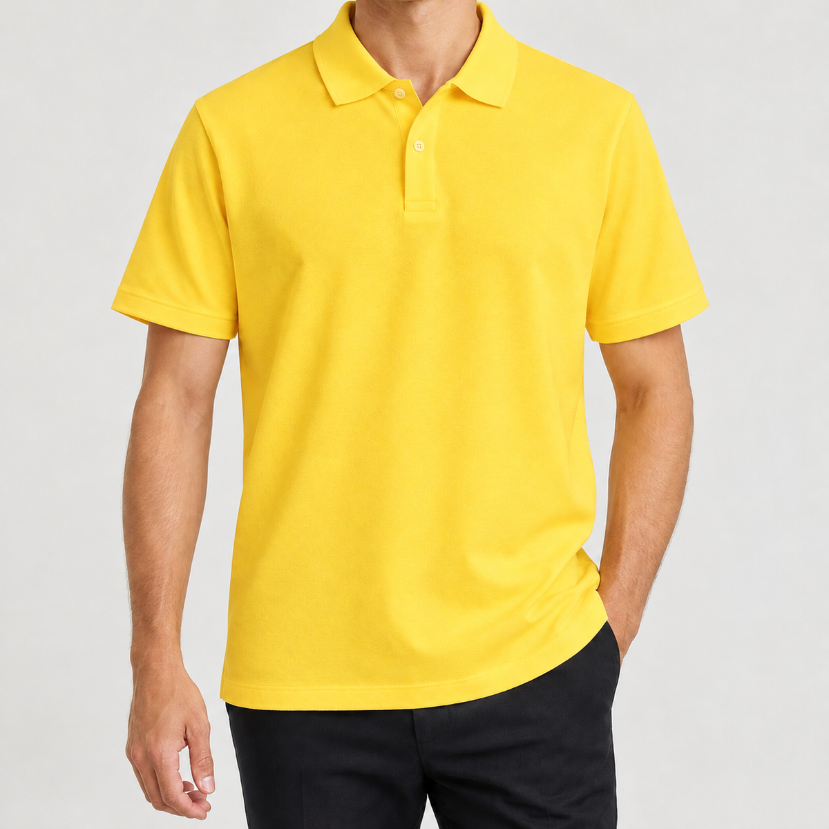 Matthias Cotton Polo Shirt - Yellow