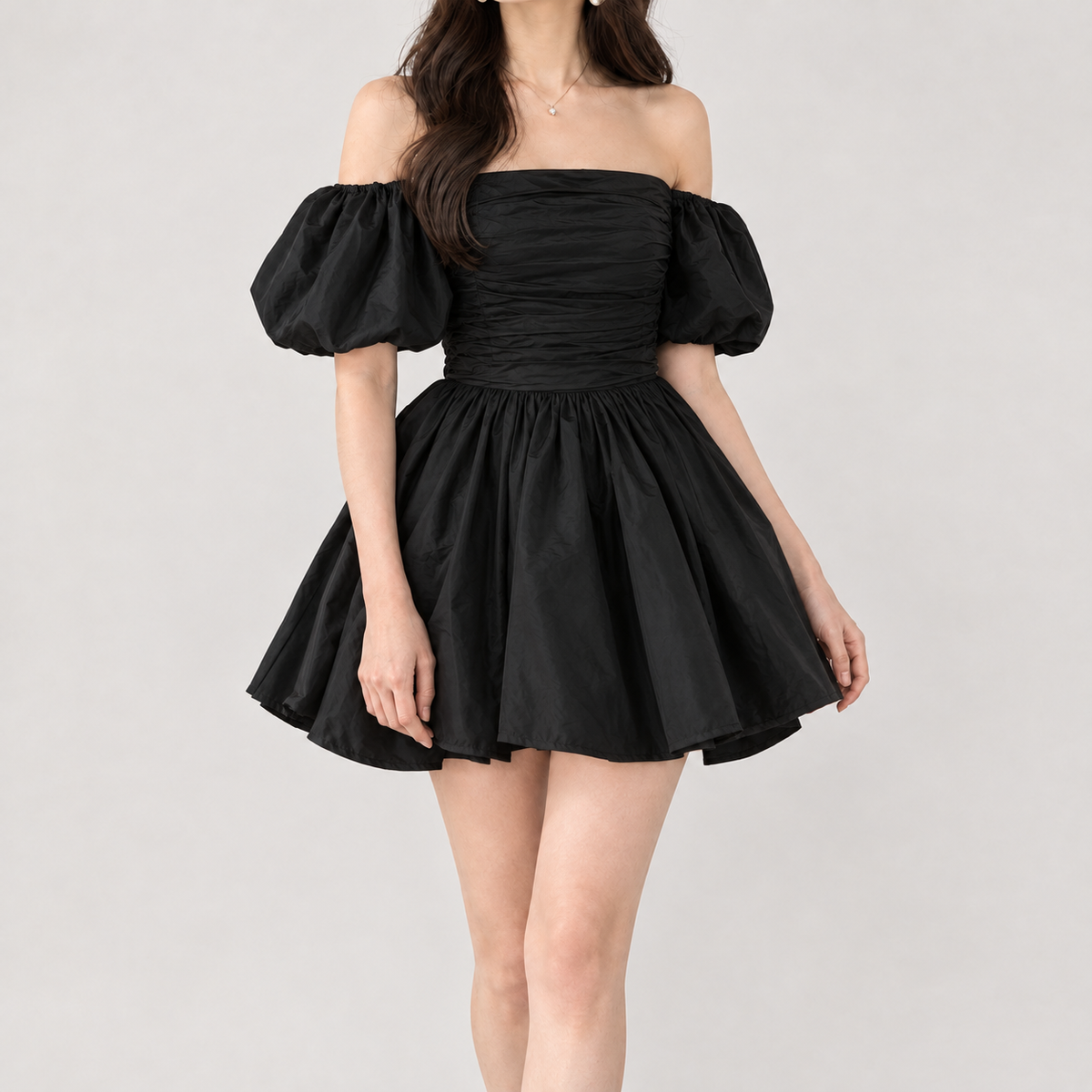 Sophie Puff Sleeve Dress - Black